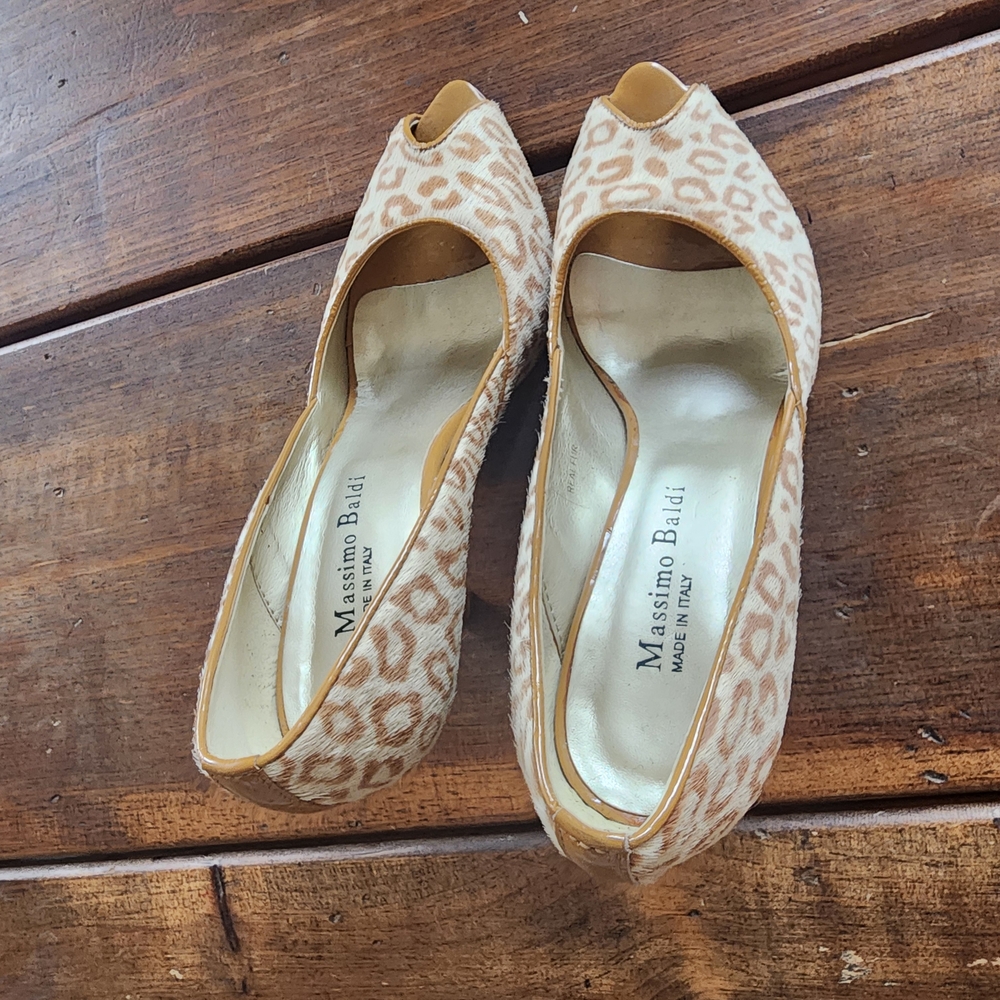 Massimo Tan and Cream Heels with Elegant Design